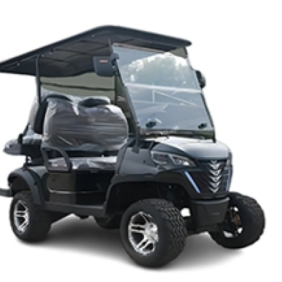 รถกอล์ฟไฟฟ้าสีดำ