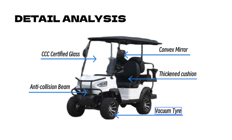 รถกอล์ฟไฟฟ้าสีขาว White Electric Golf Car