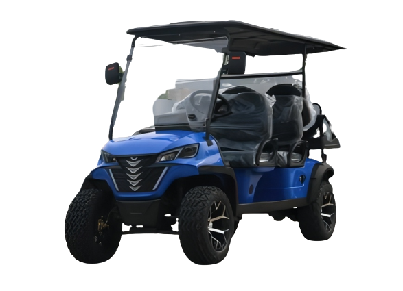 รถกอล์ฟไฟฟ้าสีน้ำเงิน