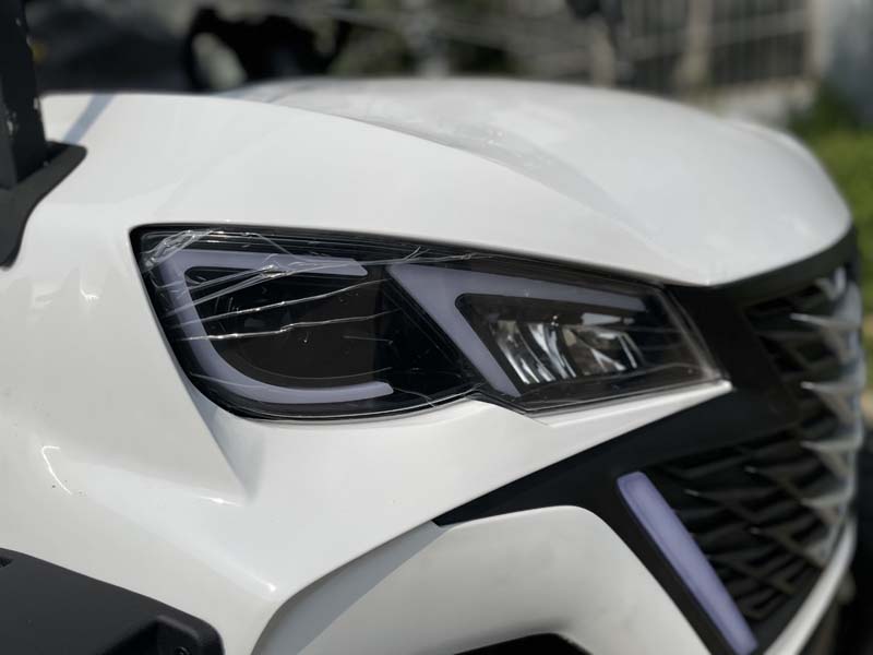 White Electric Golf Cart