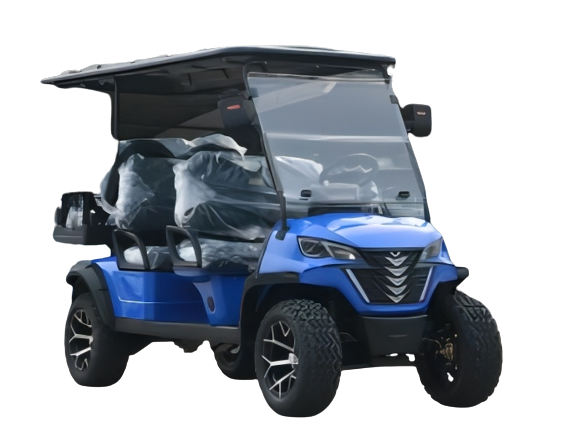 รถกอล์ฟไฟฟ้าสีน้ำเงิน