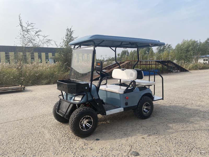 Blue Electric Golf Cart