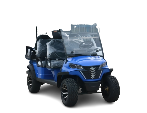 รถกอล์ฟไฟฟ้าสีน้ำเงิน